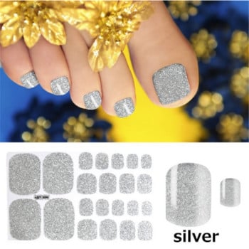 Μονόχρωμα Glitter Nail Art Polish Αυτοκόλλητα Pure Color Αυτοκόλλητα Περιτυλίγματα Νυχιών Λωρίδες πεντικιούρ