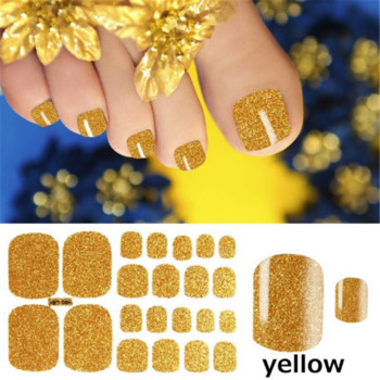 Μονόχρωμα Glitter Nail Art Polish Αυτοκόλλητα Pure Color Αυτοκόλλητα Περιτυλίγματα Νυχιών Λωρίδες πεντικιούρ