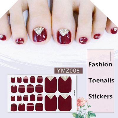 Μονόχρωμα Glitter Nail Art Polish Αυτοκόλλητα Pure Color Αυτοκόλλητα Περιτυλίγματα Νυχιών Λωρίδες πεντικιούρ
