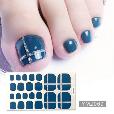 Μονόχρωμα Glitter Nail Art Polish Αυτοκόλλητα Pure Color Αυτοκόλλητα Περιτυλίγματα Νυχιών Λωρίδες πεντικιούρ