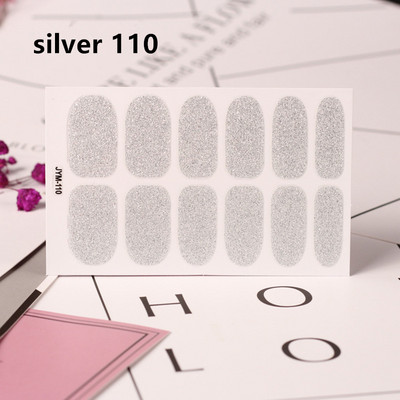 Μονόχρωμα Glitter Nail Art Polish Αυτοκόλλητα Pure Color Αυτοκόλλητα Περιτυλίγματα Νυχιών Λωρίδες πεντικιούρ