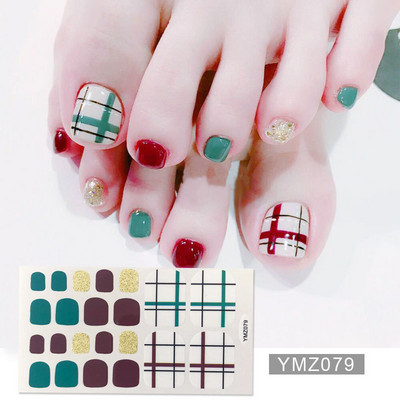 Μονόχρωμα Glitter Nail Art Polish Αυτοκόλλητα Pure Color Αυτοκόλλητα Περιτυλίγματα Νυχιών Λωρίδες πεντικιούρ