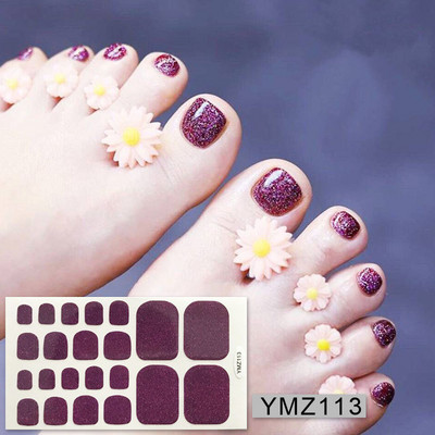 Μονόχρωμα Glitter Nail Art Polish Αυτοκόλλητα Pure Color Αυτοκόλλητα Περιτυλίγματα Νυχιών Λωρίδες πεντικιούρ