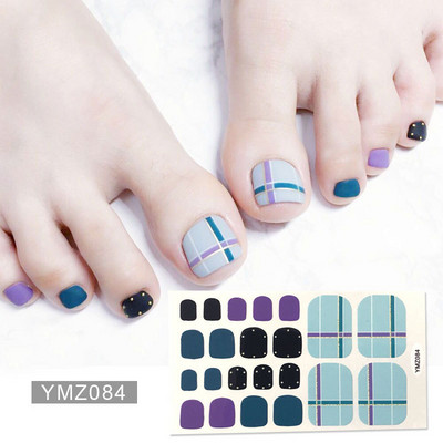 Μονόχρωμα Glitter Nail Art Polish Αυτοκόλλητα Pure Color Αυτοκόλλητα Περιτυλίγματα Νυχιών Λωρίδες πεντικιούρ