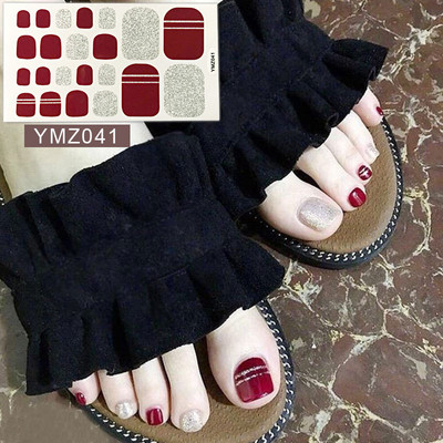 Μονόχρωμα Glitter Nail Art Polish Αυτοκόλλητα Pure Color Αυτοκόλλητα Περιτυλίγματα Νυχιών Λωρίδες πεντικιούρ