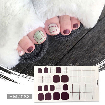 Μονόχρωμα Glitter Nail Art Polish Αυτοκόλλητα Pure Color Αυτοκόλλητα Περιτυλίγματα Νυχιών Λωρίδες πεντικιούρ