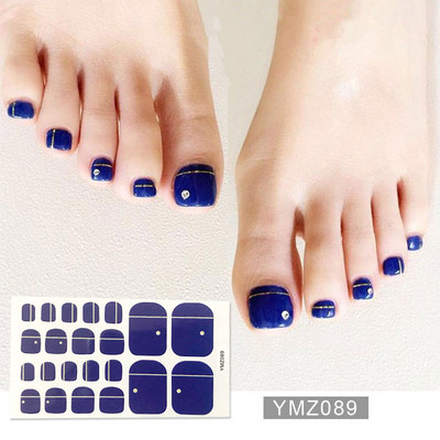 Μονόχρωμα Glitter Nail Art Polish Αυτοκόλλητα Pure Color Αυτοκόλλητα Περιτυλίγματα Νυχιών Λωρίδες πεντικιούρ