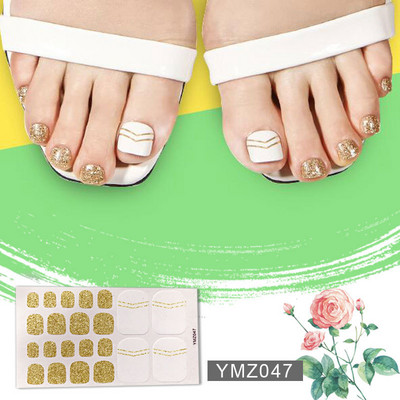 Μονόχρωμα Glitter Nail Art Polish Αυτοκόλλητα Pure Color Αυτοκόλλητα Περιτυλίγματα Νυχιών Λωρίδες πεντικιούρ