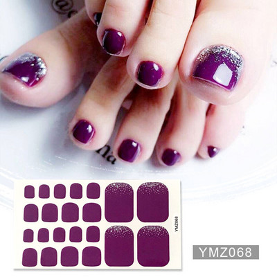 Μονόχρωμα Glitter Nail Art Polish Αυτοκόλλητα Pure Color Αυτοκόλλητα Περιτυλίγματα Νυχιών Λωρίδες πεντικιούρ