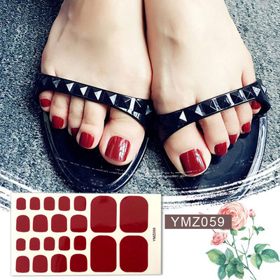 Μονόχρωμα Glitter Nail Art Polish Αυτοκόλλητα Pure Color Αυτοκόλλητα Περιτυλίγματα Νυχιών Λωρίδες πεντικιούρ