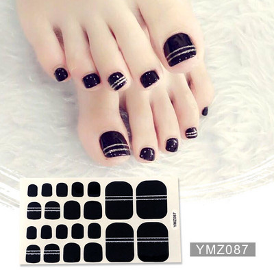 Μονόχρωμα Glitter Nail Art Polish Αυτοκόλλητα Pure Color Αυτοκόλλητα Περιτυλίγματα Νυχιών Λωρίδες πεντικιούρ