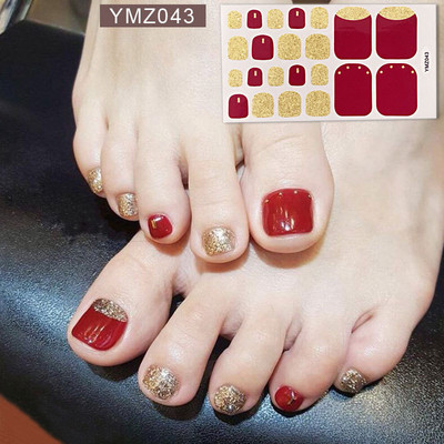 Μονόχρωμα Glitter Nail Art Polish Αυτοκόλλητα Pure Color Αυτοκόλλητα Περιτυλίγματα Νυχιών Λωρίδες πεντικιούρ