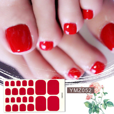 Μονόχρωμα Glitter Nail Art Polish Αυτοκόλλητα Pure Color Αυτοκόλλητα Περιτυλίγματα Νυχιών Λωρίδες πεντικιούρ
