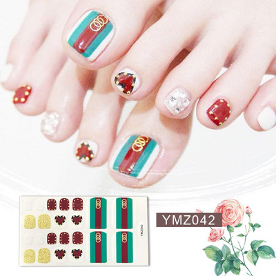 Μονόχρωμα Glitter Nail Art Polish Αυτοκόλλητα Pure Color Αυτοκόλλητα Περιτυλίγματα Νυχιών Λωρίδες πεντικιούρ