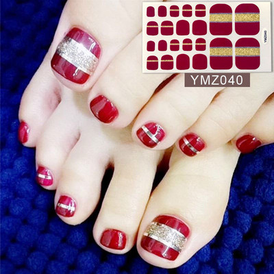 Μονόχρωμα Glitter Nail Art Polish Αυτοκόλλητα Pure Color Αυτοκόλλητα Περιτυλίγματα Νυχιών Λωρίδες πεντικιούρ