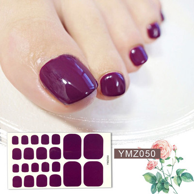 Μονόχρωμα Glitter Nail Art Polish Αυτοκόλλητα Pure Color Αυτοκόλλητα Περιτυλίγματα Νυχιών Λωρίδες πεντικιούρ