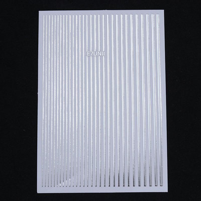 1 τμχ Χρυσό Ασημί τρισδιάστατα αυτοκόλλητα νυχιών Μεταλλικά μαύρα γεωμετρικά λουράκια φούντας Αυτοκόλλητα μεταφοράς αυτοκόλλητα Nail Art DIY Design Διακόσμηση