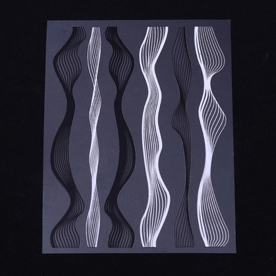 1 τμχ Χρυσό Ασημί τρισδιάστατα αυτοκόλλητα νυχιών Μεταλλικά μαύρα γεωμετρικά λουράκια φούντας Αυτοκόλλητα μεταφοράς αυτοκόλλητα Nail Art DIY Design Διακόσμηση