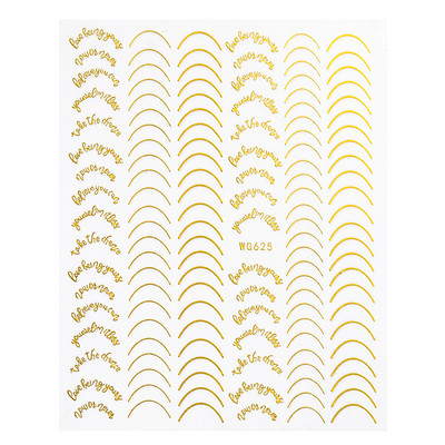 1 τμχ Χρυσό Ασημί τρισδιάστατα αυτοκόλλητα νυχιών Μεταλλικά μαύρα γεωμετρικά λουράκια φούντας Αυτοκόλλητα μεταφοράς αυτοκόλλητα Nail Art DIY Design Διακόσμηση