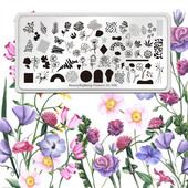 Χαμηλή τιμή εκπτώσεων BeautyBigBang ριγέ γραμμή νυχιών σφράγισης πιάτο Λουλούδια Τριαντάφυλλα Φύλλα Νυχιών Πρότυπο εικόνας Εργαλείο στένσιλ για μανικιούρ