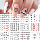 12tk Love Heart Water Küünekleebised Inglise kirjakleebised Sõbrapäeva liugurid Nail Art Dekoratsioon 2023 Maniküüri näpunäited LABY001-012
