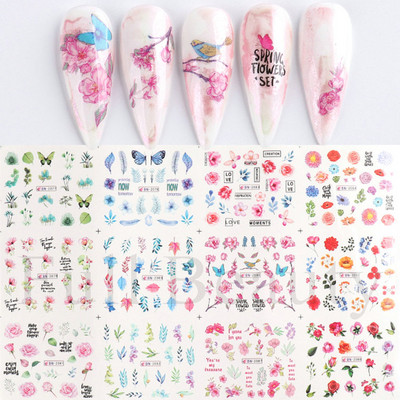 12tk Love Heart Water Küünekleebised Inglise kirjakleebised Sõbrapäeva liugurid Nail Art Dekoratsioon 2023 Maniküüri näpunäited LABY001-012