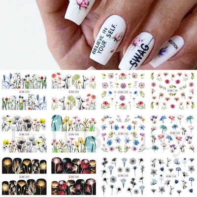 12tk Love Heart Water Küünekleebised Inglise kirjakleebised Sõbrapäeva liugurid Nail Art Dekoratsioon 2023 Maniküüri näpunäited LABY001-012