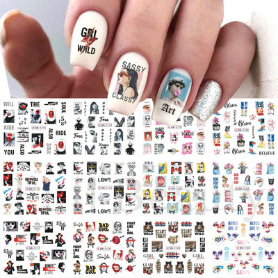 12tk Love Heart Water Küünekleebised Inglise kirjakleebised Sõbrapäeva liugurid Nail Art Dekoratsioon 2023 Maniküüri näpunäited LABY001-012