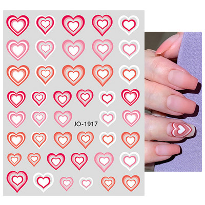 Αυτοκόλλητα νυχιών Love Hearts Tulips Flowers Back Koll Αυτοκόλλητα νυχιών Διακόσμηση για Συμβουλές νυχιών Beauty