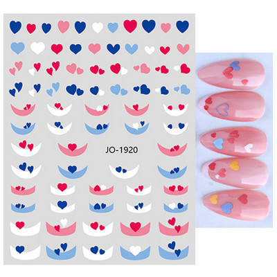 Αυτοκόλλητα νυχιών Love Hearts Tulips Flowers Back Koll Αυτοκόλλητα νυχιών Διακόσμηση για Συμβουλές νυχιών Beauty