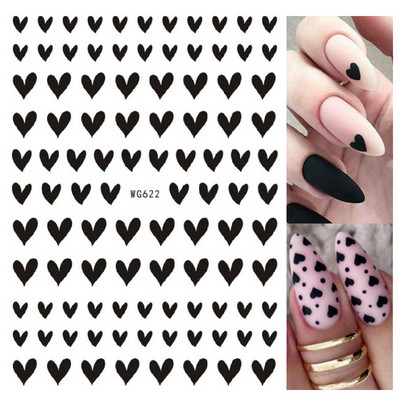 Αυτοκόλλητα νυχιών Love Hearts Tulips Flowers Back Koll Αυτοκόλλητα νυχιών Διακόσμηση για Συμβουλές νυχιών Beauty