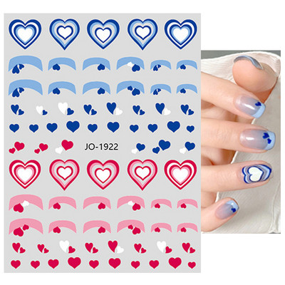 Αυτοκόλλητα νυχιών Love Hearts Tulips Flowers Back Koll Αυτοκόλλητα νυχιών Διακόσμηση για Συμβουλές νυχιών Beauty