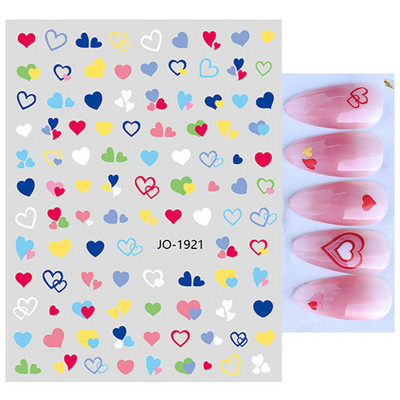 Αυτοκόλλητα νυχιών Love Hearts Tulips Flowers Back Koll Αυτοκόλλητα νυχιών Διακόσμηση για Συμβουλές νυχιών Beauty