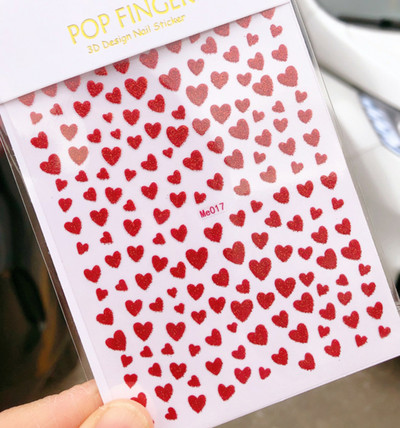 Αυτοκόλλητα νυχιών Love Hearts Tulips Flowers Back Koll Αυτοκόλλητα νυχιών Διακόσμηση για Συμβουλές νυχιών Beauty