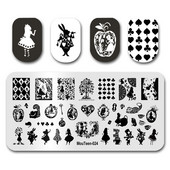 Disney Newest Stamp Nail MouTeen024 Cartoon Nails Alice Poker Girl Stamping Nail Plates Σετ μανικιούρ για στάμπα νυχιών