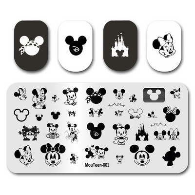 Disney Newest Stamp Nail MouTeen024 Cartoon Nails Alice Poker Girl Stamping Nail Plates Σετ μανικιούρ για στάμπα νυχιών