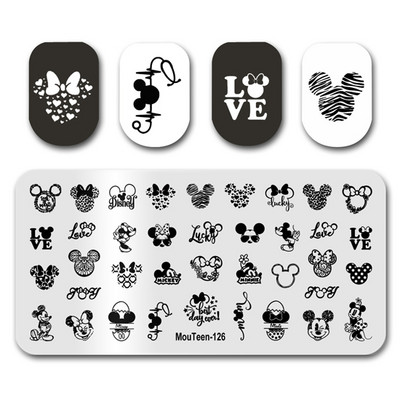 Disney Newest Stamp Nail MouTeen024 Cartoon Nails Alice Poker Girl Stamping Nail Plates Σετ μανικιούρ για στάμπα νυχιών