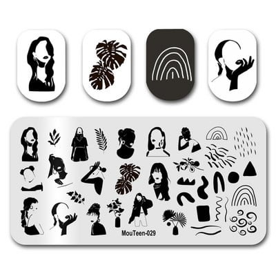 Disney Най-новият печат за нокти MouTeen024 Cartoon Nails Alice Poker Girl Nail Stamping Plates Комплект за маникюр за Nail Art Stamping