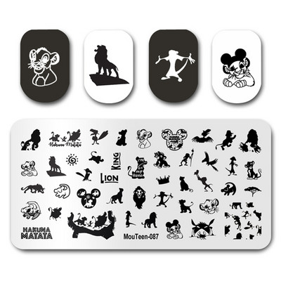 Disney Newest Stamp Nail MouTeen024 Cartoon Nails Alice Poker Girl Stamping Nail Plates Σετ μανικιούρ για στάμπα νυχιών