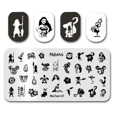 Disney Newest Stamp Nail MouTeen024 Cartoon Nails Alice Poker Girl Stamping Nail Plates Σετ μανικιούρ για στάμπα νυχιών