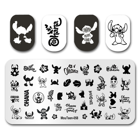 Disney Newest Stamp Nail MouTeen024 Cartoon Nails Alice Poker Girl Stamping Nail Plates Σετ μανικιούρ για στάμπα νυχιών