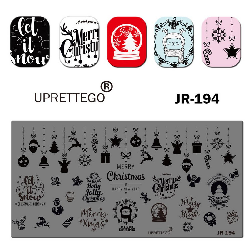 Πρότυπο πλάκας σφράγισης 2019 από ανοξείδωτο χάλυβα Pheonix Xmas Moon Leopard Skin Summer Puntuction Εργαλείο νυχιών Cat Stars JR191-200