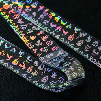 Αυτοκόλλητο 4*100cm/Roll Holographic Nail Foil Flame Dandelion Flame Holo Nail Art Transfer Αυτοκόλλητο Water Slide Nail Art Decals