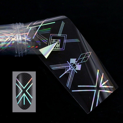 Αυτοκόλλητο 4*100cm/Roll Holographic Nail Foil Flame Dandelion Flame Holo Nail Art Transfer Αυτοκόλλητο Water Slide Nail Art Decals
