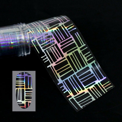 Αυτοκόλλητο 4*100cm/Roll Holographic Nail Foil Flame Dandelion Flame Holo Nail Art Transfer Αυτοκόλλητο Water Slide Nail Art Decals