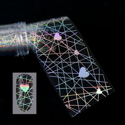 Αυτοκόλλητο 4*100cm/Roll Holographic Nail Foil Flame Dandelion Flame Holo Nail Art Transfer Αυτοκόλλητο Water Slide Nail Art Decals