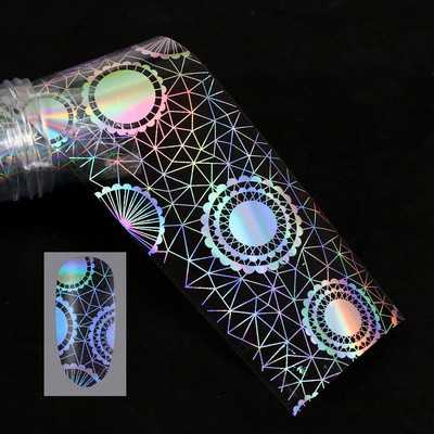 Αυτοκόλλητο 4*100cm/Roll Holographic Nail Foil Flame Dandelion Flame Holo Nail Art Transfer Αυτοκόλλητο Water Slide Nail Art Decals