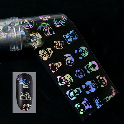 Αυτοκόλλητο 4*100cm/Roll Holographic Nail Foil Flame Dandelion Flame Holo Nail Art Transfer Αυτοκόλλητο Water Slide Nail Art Decals