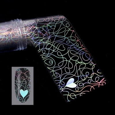 Αυτοκόλλητο 4*100cm/Roll Holographic Nail Foil Flame Dandelion Flame Holo Nail Art Transfer Αυτοκόλλητο Water Slide Nail Art Decals