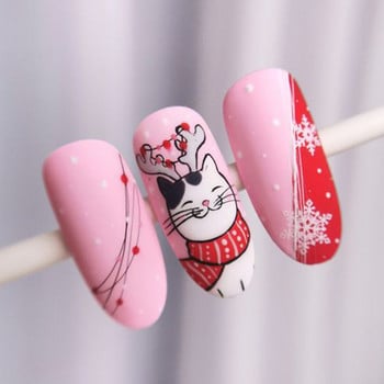 Holiday Christmas Nail Design Leaf Flower Gingerbread Man Charms Sliders τρισδιάστατα αυτοκόλλητα νυχιών για τέχνη με χειμερινά αλουμινόχαρτα μανικιούρ SANO-62